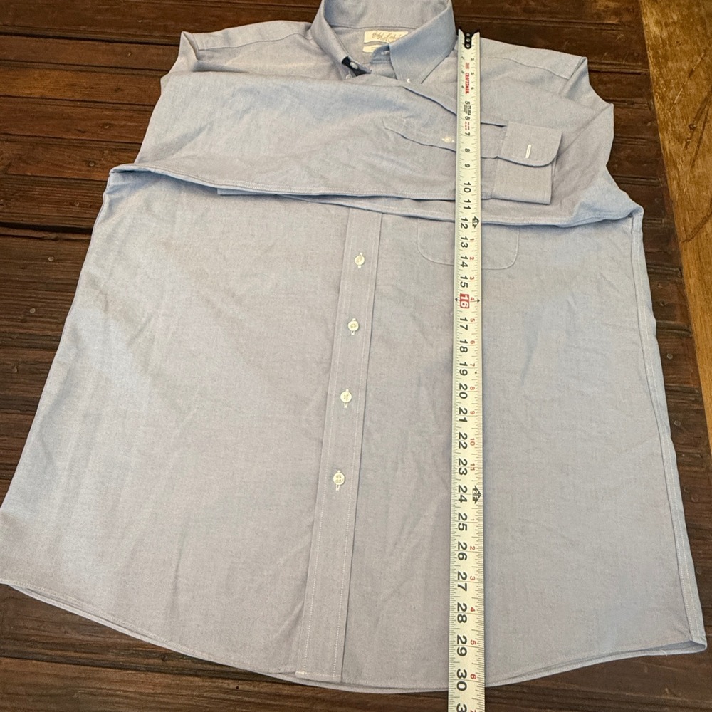 Roundtree & Yorke Gold Label Fitted Non-Iron Oxford Shirt Blue 17 33 Mens - Picture 6 of 8